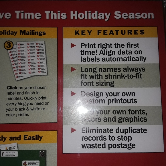 My Holiday Mailing Labels CD Software New Sealed - Picture 4 of 8